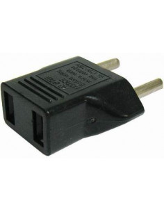 ADAPTADOR ENCHUFE AMERICANO A EUROPEO NEGRO