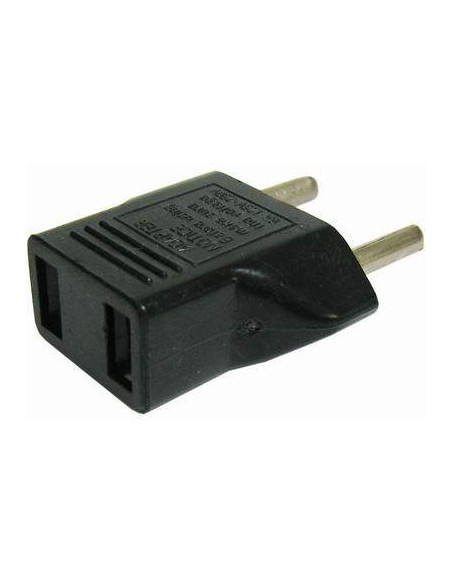 ADAPTADOR ENCHUFE AMERICANO A EUROPEO NEGRO