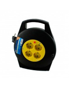ALARGADERA ENROLLACABLE 10M 4 ENCHUFES 3G1 5MM