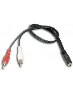 CABLE AUDIO 2xRCA MACHO JACK 3 5 HEMBRA 0 5M 50CM
