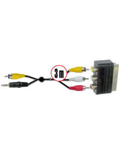 CABLE PC UNIVERSAL 3M RCA  JACK A EURO SATYCON
