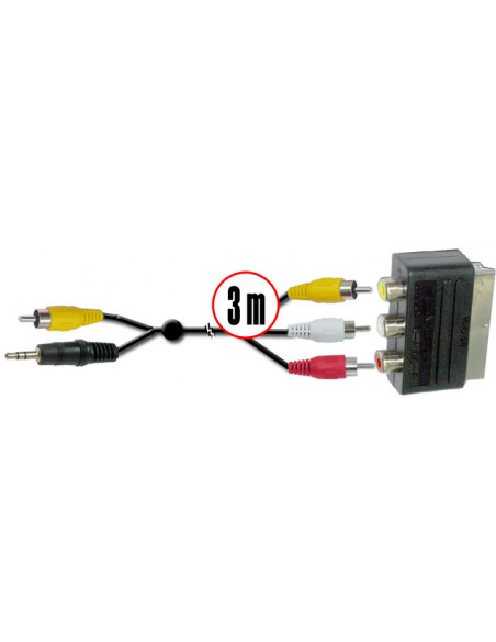 CABLE PC UNIVERSAL 3M RCA  JACK A EURO SATYCON