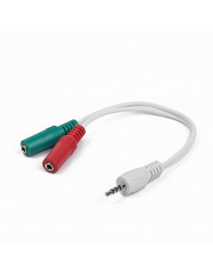 ADAPTADOR JACK 4 POLOS MACHO A AURICULAR MICROFONO