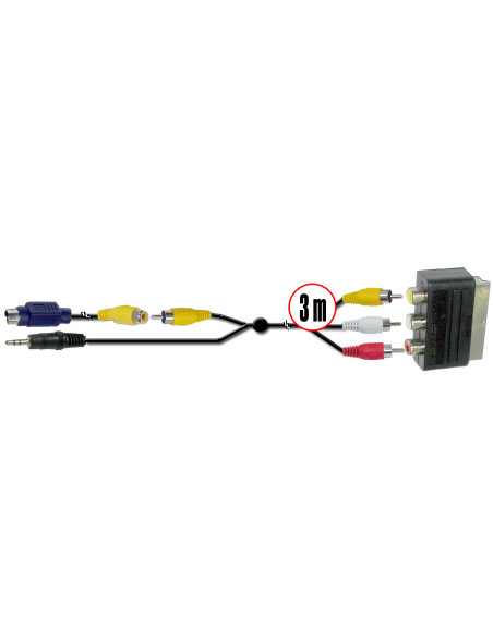 CABLE PC UNIVERSAL 3M SVIDEO  JACK A EURO SATYC