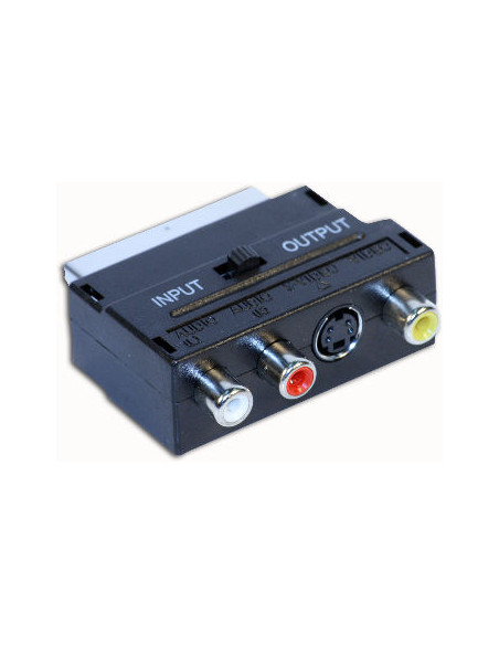 ADAPTADOR RCA/SVIDEO A EUROCONECTOR CON SELECTOR