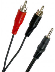 CABLE SONIDO 3M  2xRCAs/JACK 3 1/2  SATYCON