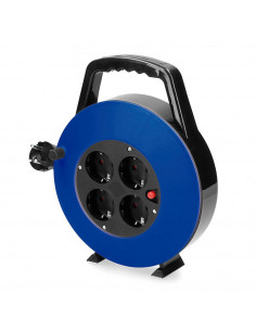 ALARGADERA ENROLLACABLE 10M 4 ENCHUFES 3x1mm