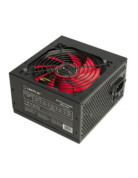 FUENTE ALIMENTACION PC ATX 600W UNYKA GAMING ROJA