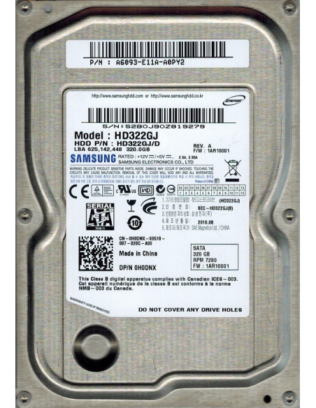 DISCO DURO HDD 3 5  SATA 320GB SAMSUUNG HD322GJ
