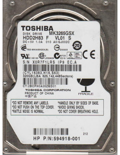DISCO DURO 2 5  SATA 320GB TOSHIBA MK3276GSX 9MM