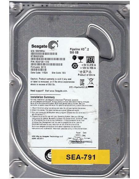 SEAGATE 500GB SATA 9GW132-012