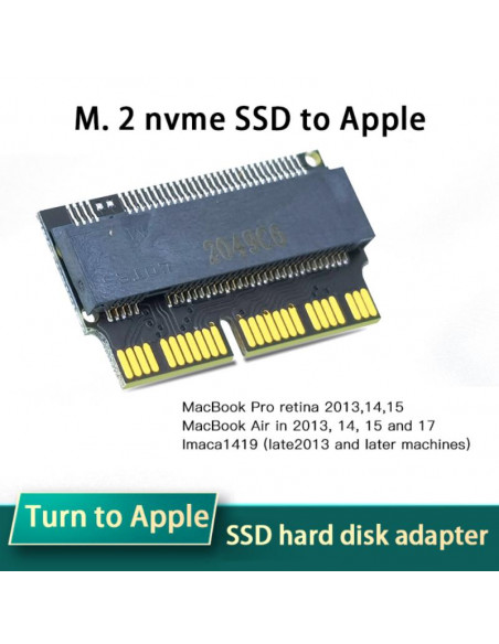 ADAPTADOR M 2 NVME SSD A APPLE MACBOOR AIR PRO