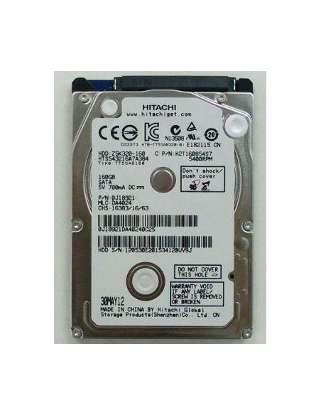 DISCO DURO HDD 2 5  SATA 160GB HITACHI 5K500 B-160