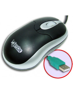RATON USB SATYCON CON SCROLL COLOR PLATA/NEGRO
