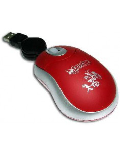 RATON USB OPTICO RUEDA SCROLL RETRACTIL ROJO 500