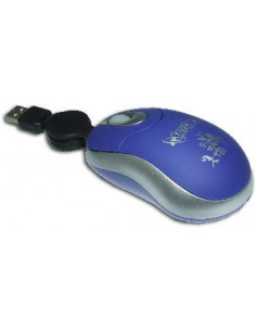 RATON USB OPTICO RUEDA SCROLL RETRACTIL AZUL 500
