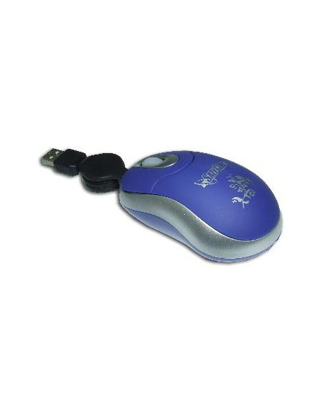RATON USB OPTICO RUEDA SCROLL RETRACTIL AZUL 500