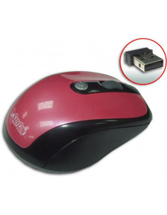 RATON USB INALAMBRICO NEGRO/ROSA METAL SATYCON