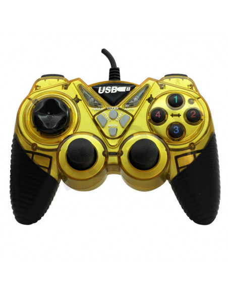 MANDO PC Y PS3 USB DOUBLE SHOCK AMARILLO
