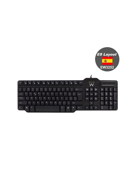 TECLADO USB EWENT CON LECTOR DNI INTEGRADO