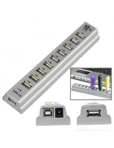 HUB USB 2 0 DE 10 PUERTOS SIN ALIMENTACION