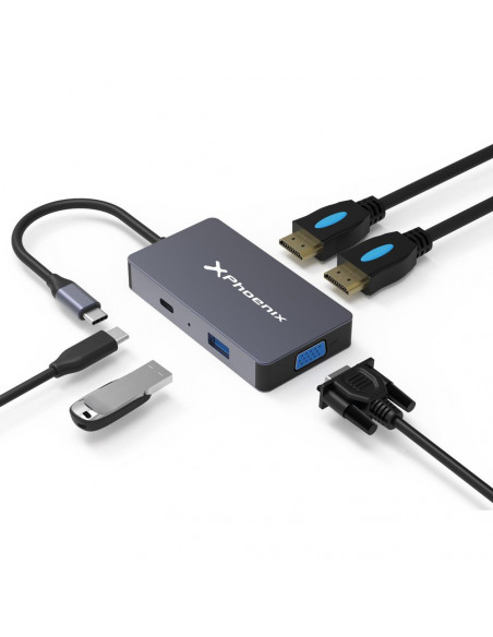 DOCKING STATION HUB USB TIPO-C PHOENIX 5 EN 1