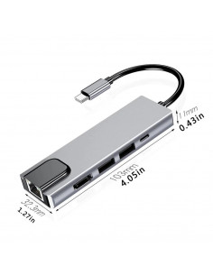 DOCKING STATION HUB USB-C TIPO-C USB 3 0 HDMI RJ45
