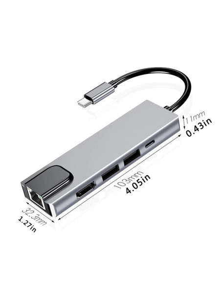DOCKING STATION HUB USB-C TIPO-C USB 3 0 HDMI RJ45