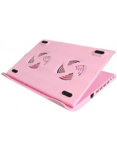 Z-OUTLET BASE REFRI DOBLE VENTILADOR 4xUSB ROSA