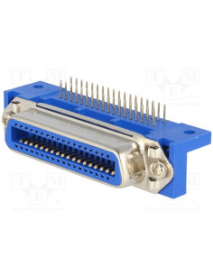CONECTOR CENTRONICS ACODADO HEMBRA PARA SOLDAR