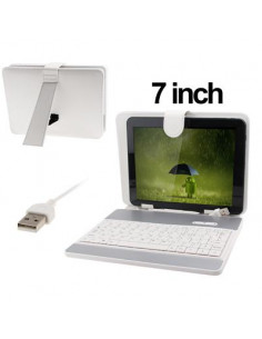 FUNDA CON TECLADO TABLET 7  SATYCON BLANCA