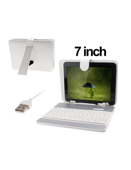 FUNDA CON TECLADO TABLET 7  SATYCON BLANCA