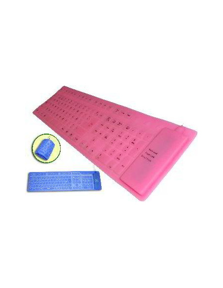 TECLADO EXPANDIDO USB FLEXIBLE SILICONA ROSA SATYC