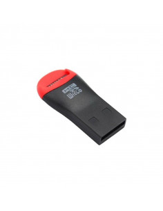 LECTOR DE TARJETAS TF MICROSD SDHC NEGRO Y ROJO