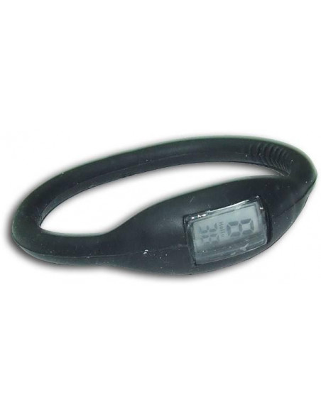 PULSERA RELOJ IONES SILICONA COLOR NEGRA