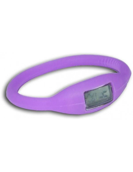 PULSERA RELOJ IONES SILICONA COLOR MORADA
