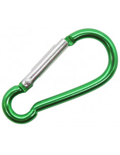 LLAVERO MOSQUETON ALUMINIO VERDE 40x21x4mm