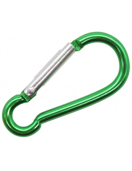 LLAVERO MOSQUETON ALUMINIO VERDE 40x21x4mm