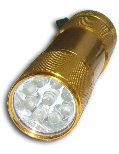 MINI LINTERNA DORADA DE 9 LEDS SATYCON