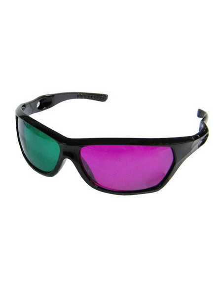GAFAS ESTEROSCOPICAS 3D BICOLOR  MAGENTA Y VERDE