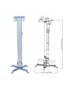 SOPORTE TECHO PROYECTOR TOOQ INCLINABLE PLATA