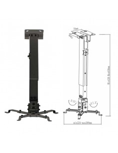 SOPORTE TECHO PROYECTOR TOOQ INCLINABLE NEGRO