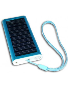 POWERBANK AZUL CON PLACA SOLAR EMERGENCIA 1350 mAh