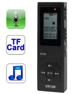 GRABADORA DE VOZ Y MP3 DIGITAL SATYCON 4GB MICROSD