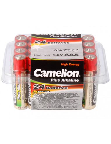 PILAS ALCALINAS CAMELION AAA LR03 1 5V 24 UNIDADES