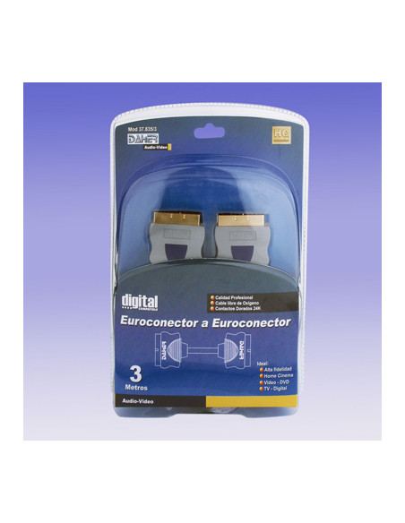 CABLE EUROCONECTOR MACHO/MACHO 3M CON BAÑO