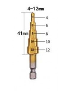 BROCA ESCALONADA 4-12MM TITANIO