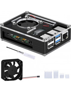 CAJA NEGRA PARA RASPBERRY PI 4B CON VENTILADOR