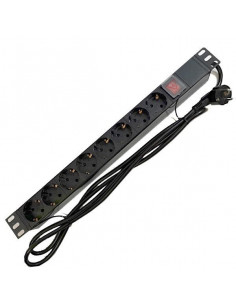 REGLETA RACK 1U 19  PDU 8 TOMAS 3500W 16A NEGRO