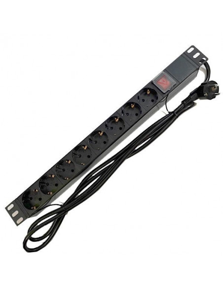 REGLETA RACK 1U 19  PDU 8 TOMAS 3500W 16A NEGRO